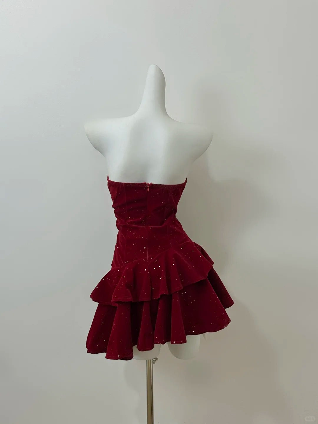 Elegant Burgundy Strapless A-Line Velvet Short Porm Dresses Homecoming Dresses RF0685