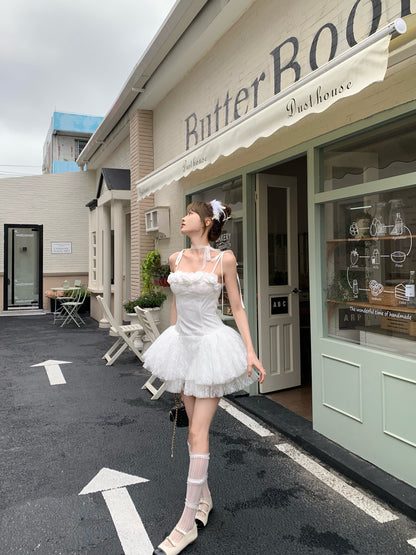 Elegant White Spaghetti Straps A-Line Tulle Lace Short Prom Dresses Homecoming Dresses RF0798
