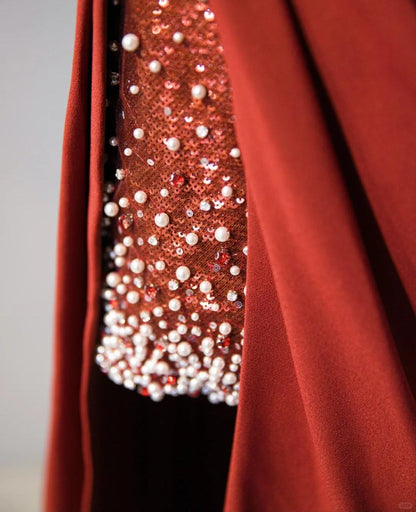 Stunning Burgundy Off-the-shoulder Sheath Satin Long Prom Dresses Formal Evening Dresses with Slits RF0805