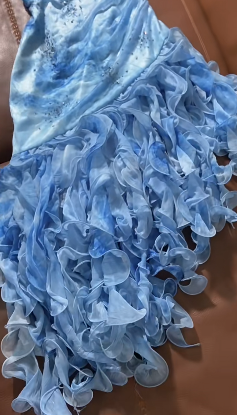 Elegant Blue Strapless Sheath Chiffon Long Prom Dresses Vintage Formal Evening Gowns RF0817