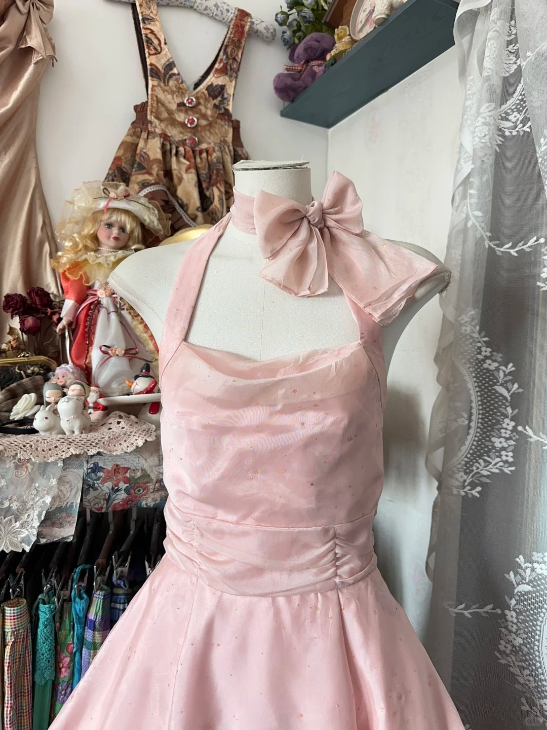 Pink Halter A-Line Tulle Short Stunning Prom Dresses Homecoming Dresses RF0862