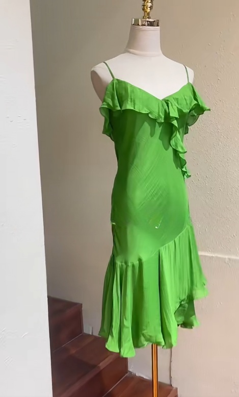 Gorgeous Green Spaghetti Straps Sheath Silk Short Prom Dresses RF0875