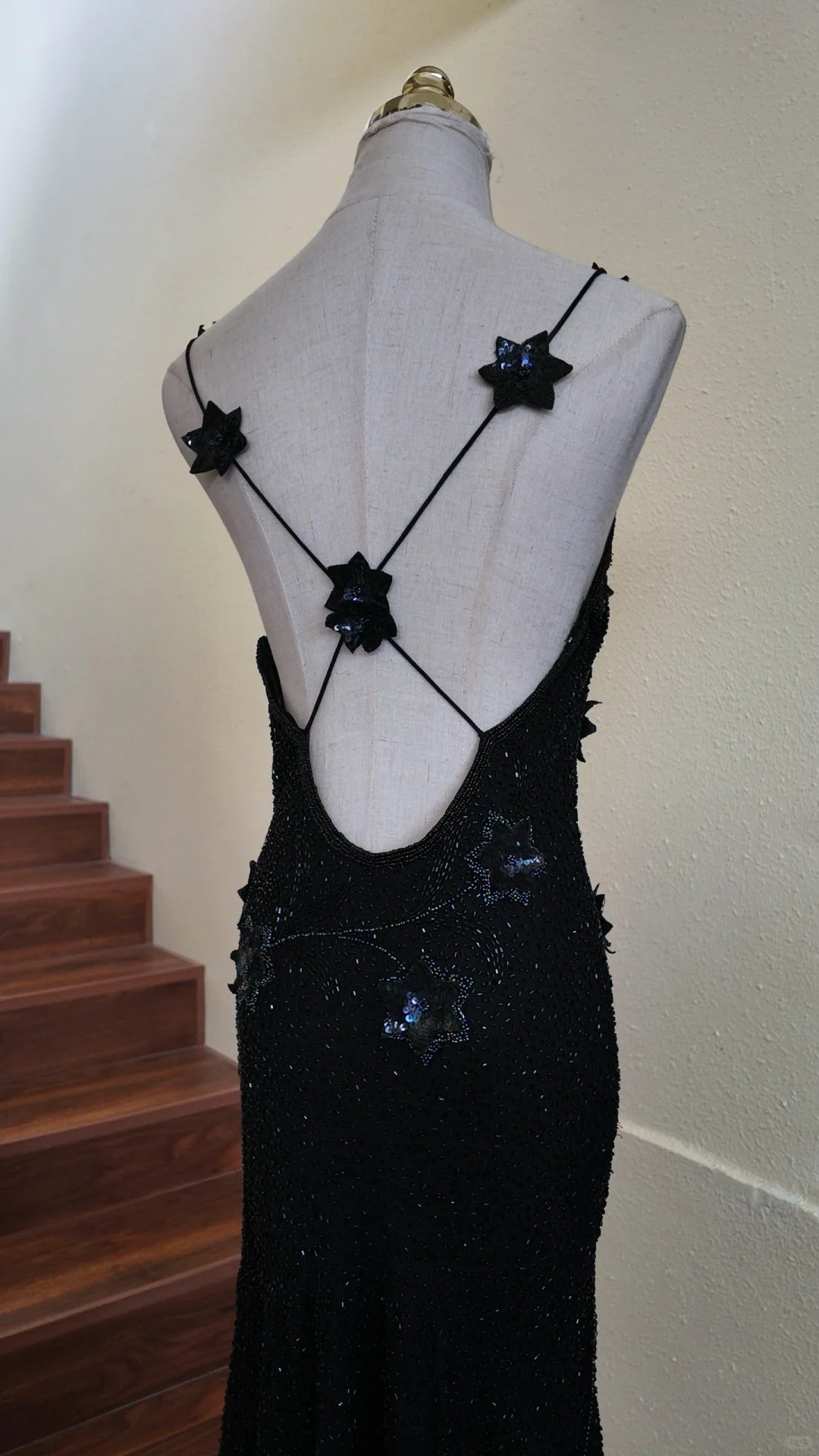 Vintage Black V-Neck Sheath Chiffon Beaded Backless Short Prom Dresses RF0879
