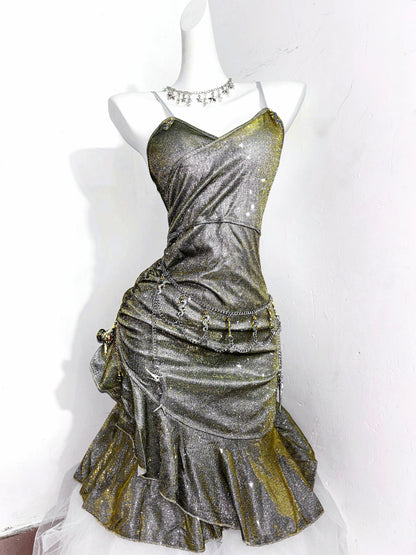 Gorgeous Olive Green Spaghetti Straps Sheath Short Party Dresses RF0889