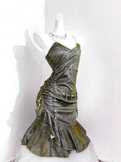 Gorgeous Olive Green Spaghetti Straps Sheath Short Party Dresses RF0889