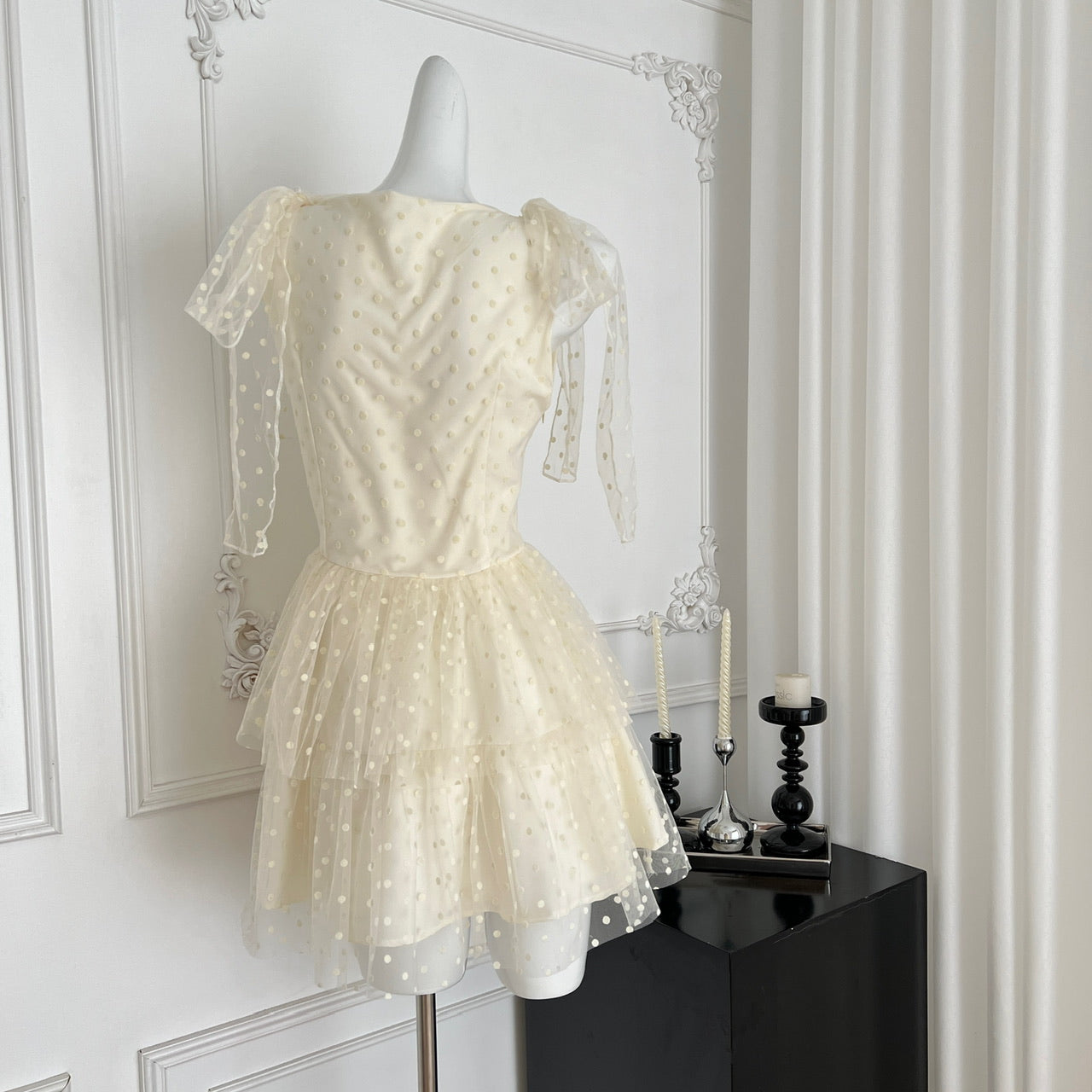 Sweet Light Yellow V-neck A-Line Tulle Short Prom Dresses Birthday Party Dress RF0938