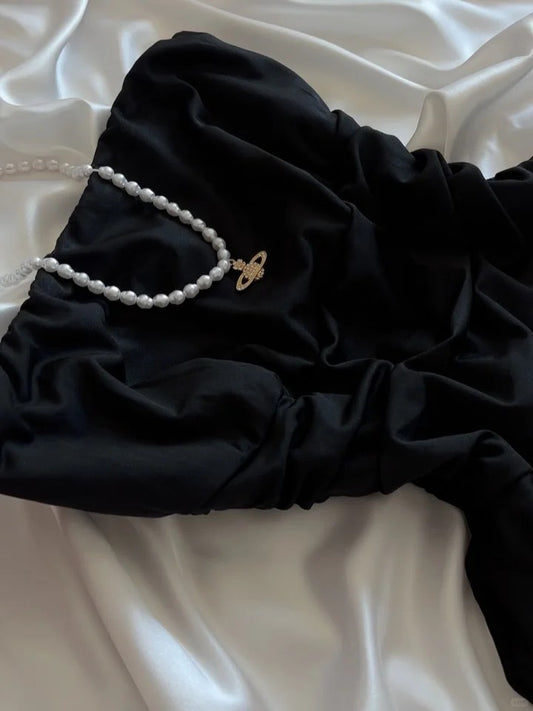Glamour Strapless Black A-Line Short Evening Dress Party Dress RF0958