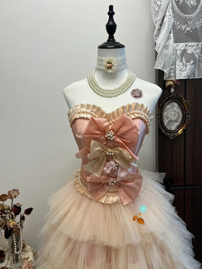 Gorgeous Sweetheart Neck A-Line Tulle Short Prom Dresses Sweet Homecoming Dress with Bow RF0968