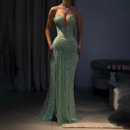 Sexy Mermaid Sweetheart Mint Green Prom Dresses Long Party Dress 22th Birthday Outfits Graduation Dress RB957