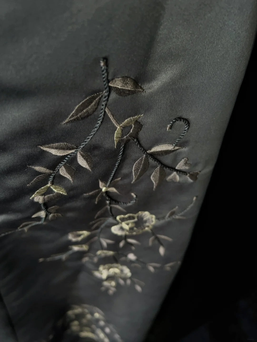 Vintage Prom Dresses Inspo Ball Gown Strapless Grey Satin With Embroidery For Women Formal Dress N3206