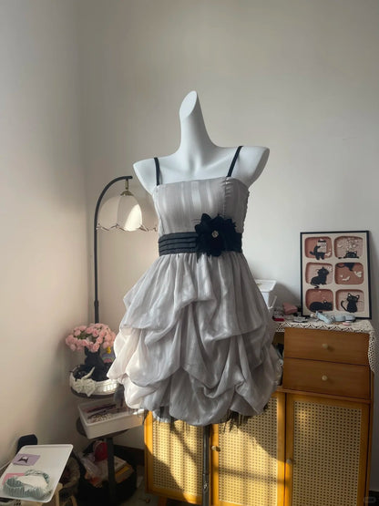 Vintage Ball Gown Spaghetti Strap With Flower 16th Birthday Homecoming Dress Graduation Outfits RB6798