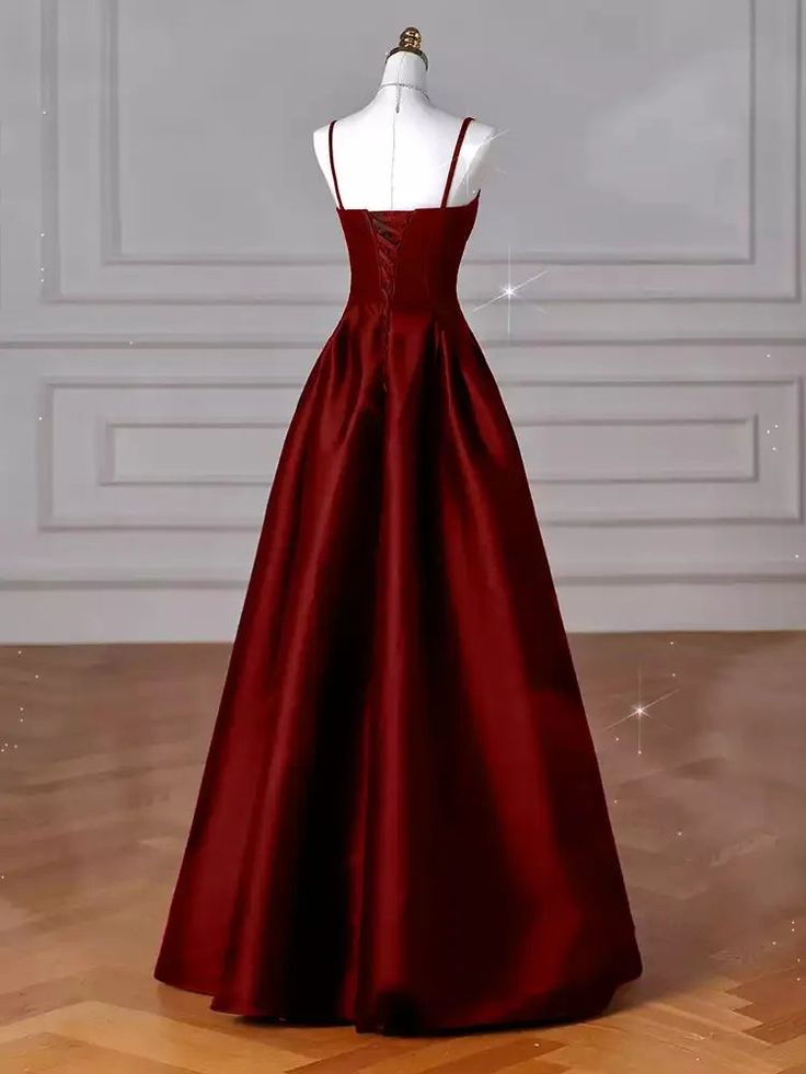 Classy Simple A-Line Dark Blue Satin Long Prom Dress, Dark Blue Long Formal Dress AB136
