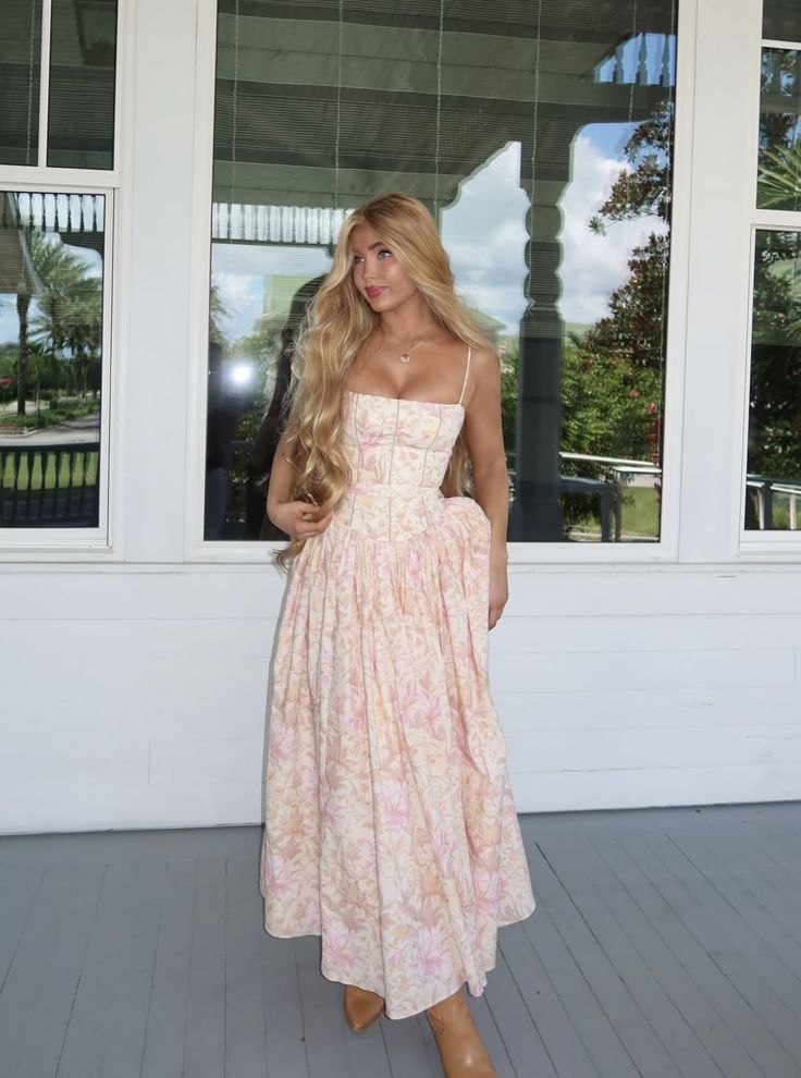 Spaghetti Straps Pink Floral Satin A line Long Formal Party Dress For Teens Prom Dresses AB625