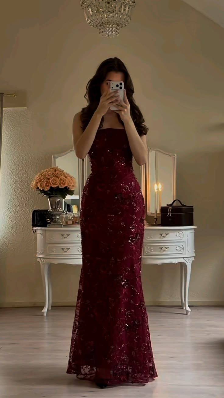 Elegant Red Shiny Sequin Maxi Sling Dress Chic Flower Sleeveless Lace-up Square Neck Bodycon Vestido N1792