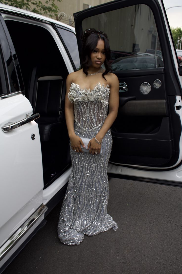 Sparkly Prom Dresses Mermaid Sweetheart Silver Sequin Sparkle Red Carpet Evening Gown For Black Women Girls N4045
