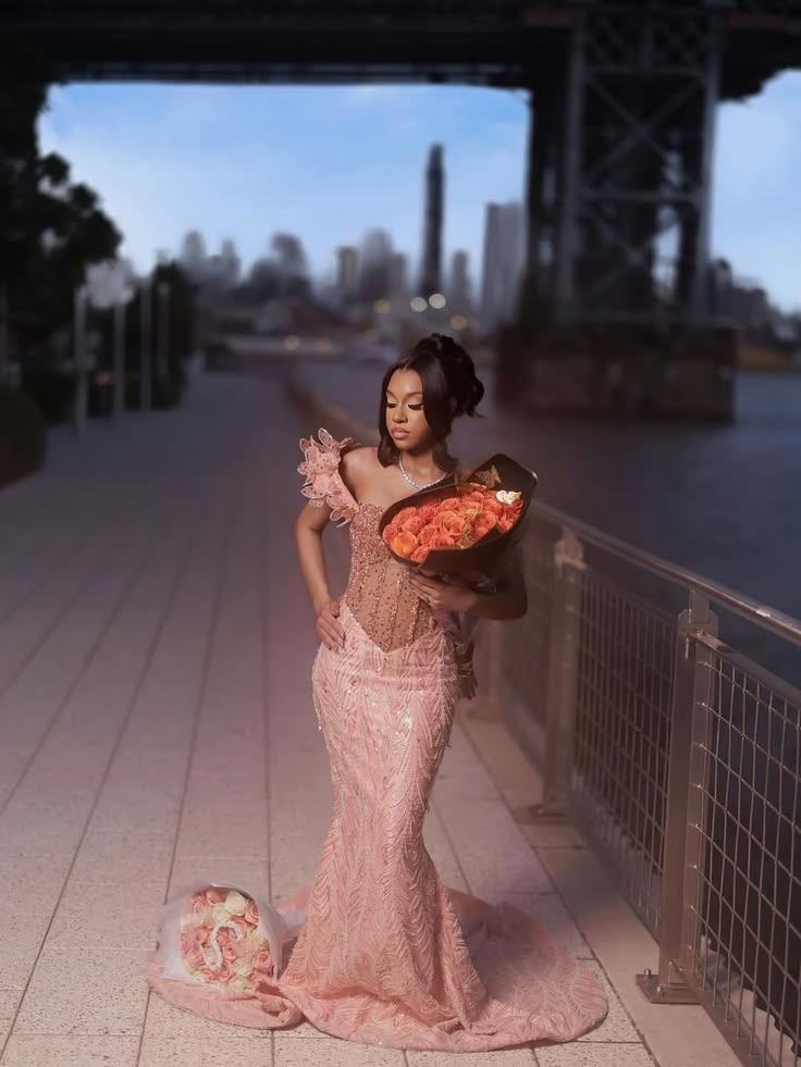 Elegant Dusty Rose Off-The-Shoulder Sweetheart Prom Dresses Mermaid Column Floor Length With Beads N622