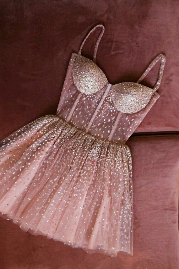 Glitter A line Spaghetti Strap Pink Sequin Mini Short Hoco 19th Birthday Dress Homecoming Dresses RB4135