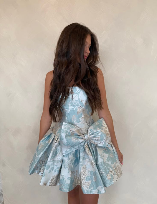 Senior homecoming dress, cute hoco dresses inspo ball gown blue satin 16th Birthday Cocktail Ideas Outfits RB8333