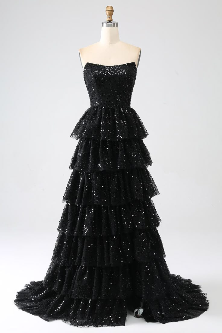Sparkly Ball Gown Strapless Burgundy Prom Dresses Fashion Evening With Slit Sequin Long Formal Party Gowns N795