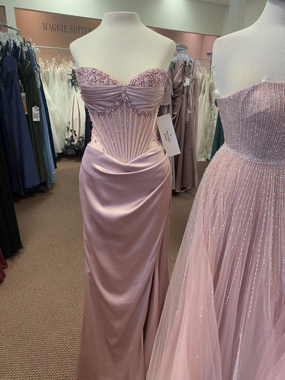 Modest Mermaid Sweetheart Pink Split Prom Dresses Inspo For Teens Formal Dress Party Outfits Prom Gowns AB064