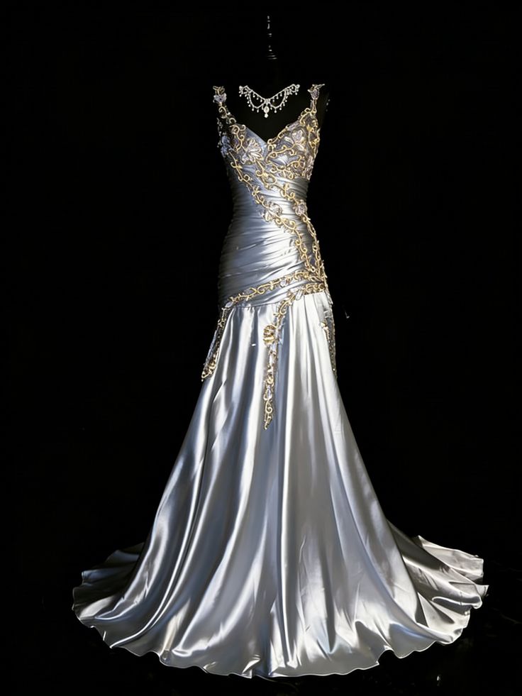 Chic Grape Dresses V-neck A-Line Long Prom Dresses Embroidery Satin Sleeveless Princess Formal Dress N776
