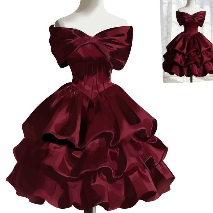 Chic Ball Gown Off The Shoulder Burgundy With Ruffled Mini Homecoming Dress Inspo Short Graduation Dresses RB6888