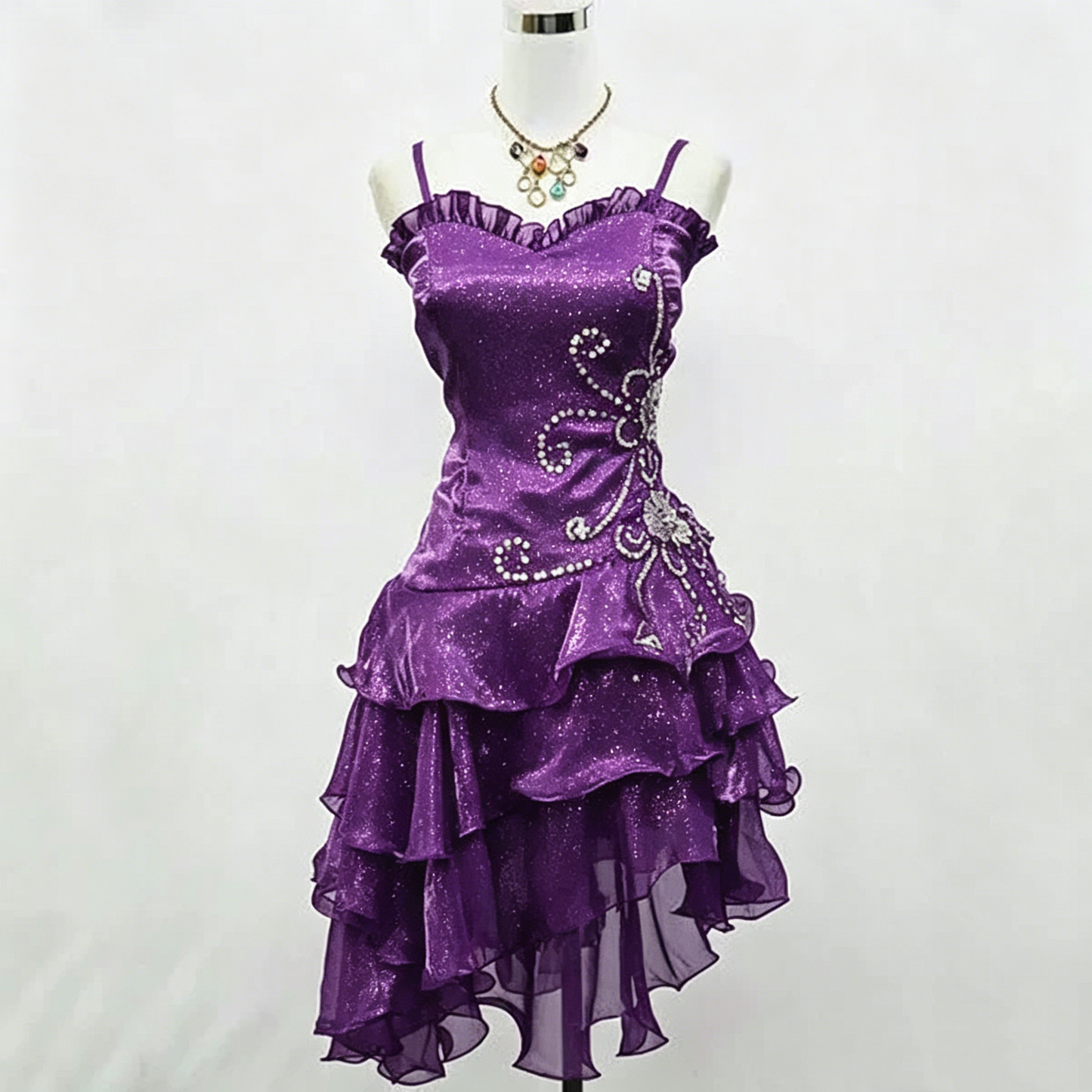Cute Ball Gown Spaghetti Strap Burgundy Little Black Organza With Silver Beading Party Dress Homecoming Dresses N3907