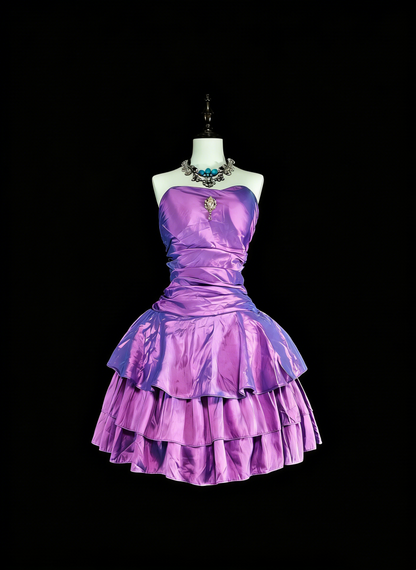 Cute Ball Gown Strapless Purple Taffeta Short Mini Homecoming Dresses N2379