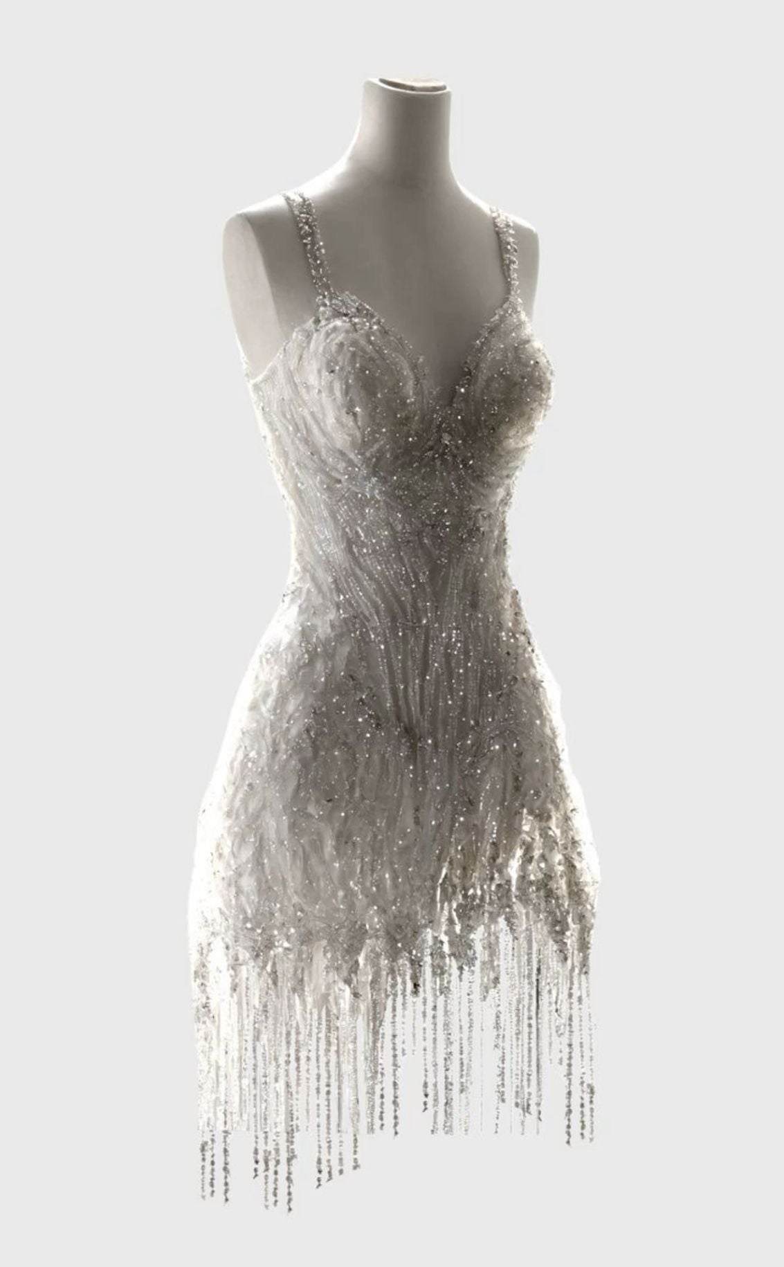Timeless Sheath Spaghetti Straps Short White With Beads Tassels Summer Beach Wedding Dresses RB3539