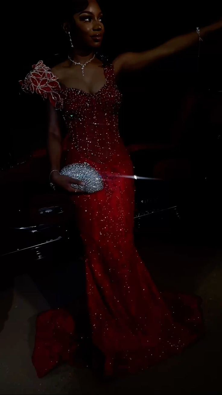 Elegant Burgundy One Shoulder Sweetheart Prom Dresses Mermaid Column Floor Length With Beads N623