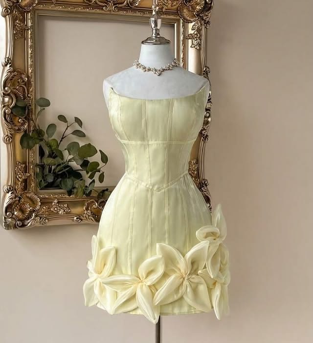 Sexy Sheath Strapless Yellow Mini Graduation For Black Women Hoco Dresses Short Inspo Senior Homecoming Outfits RB3542