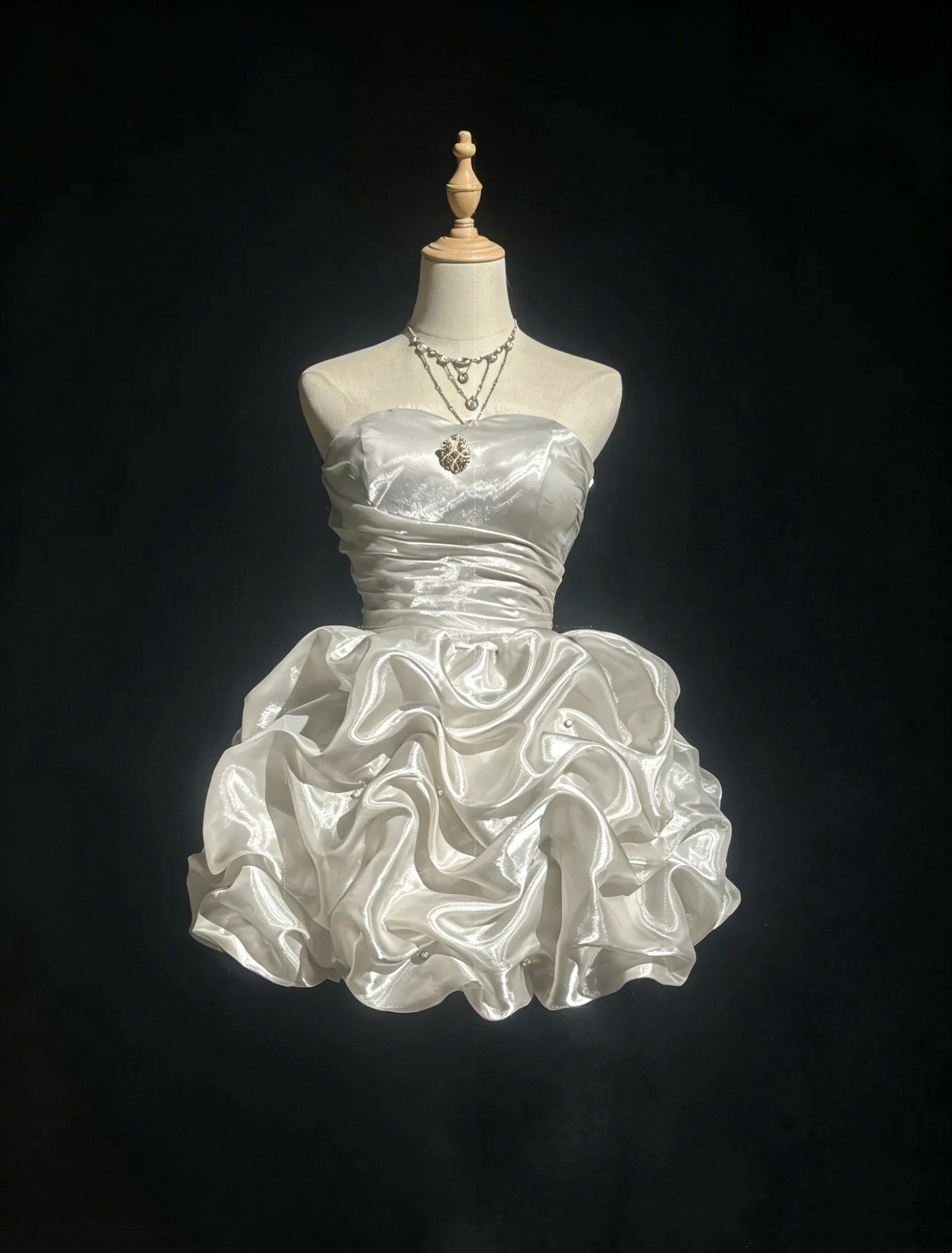 Glam Ball Gown Sweetheart White Party Dress Cocktail Gown Homecoming Dresses N3812