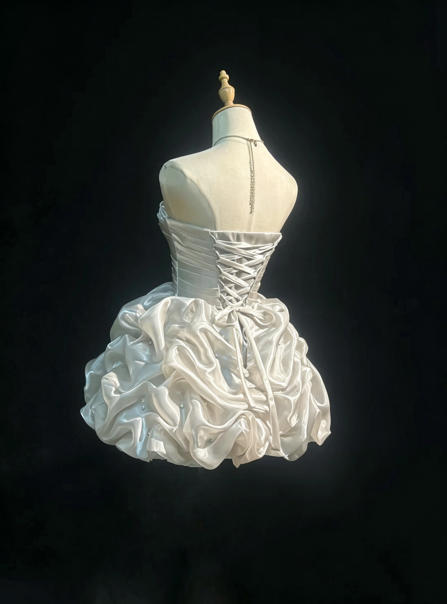 Glam Ball Gown Sweetheart White Party Dress Cocktail Gown Homecoming Dresses N3812