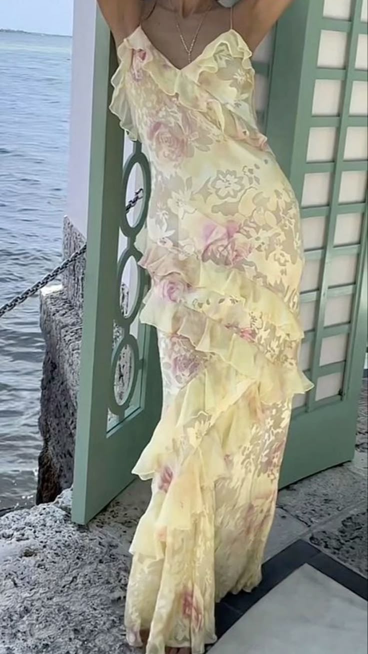 Unique Mermaid Spaghetti Straps Yellow Lace Chiffon Prom Dresses Long Party Dress 21st Birthday Outfits Graduation Gown N901
