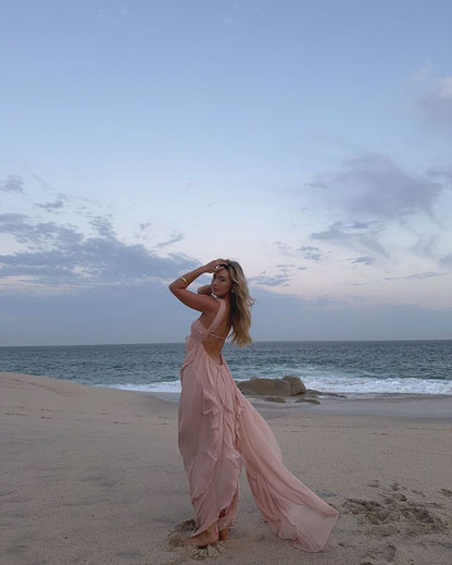 Cute A line Sweetheart With Scarf Backless Long Summer Beach Black Tie Prom Dresses Spring Wedding Guest Dress N1404