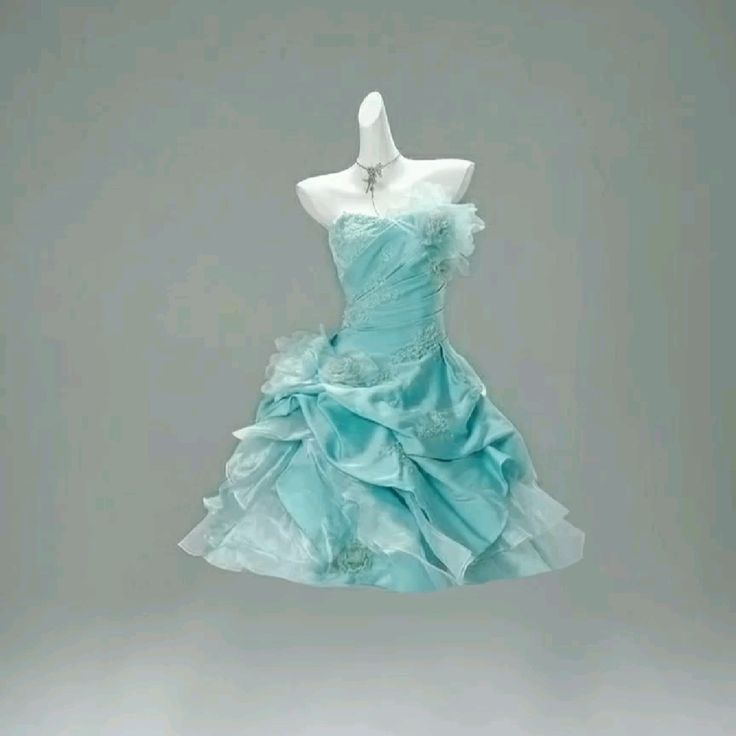 Pretty Ball Gown Strapless Blue Homecoming Dress Inspo Short High School Senior For Teens Graduation Dresses RB6897