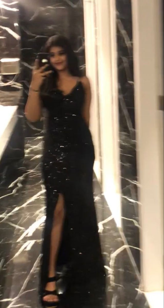 Unique Mermaid Sweethear Sequins With High Slit Side Prom Dresses Long Party Dress 22th Birthday Outfits Graduation Dress AB278