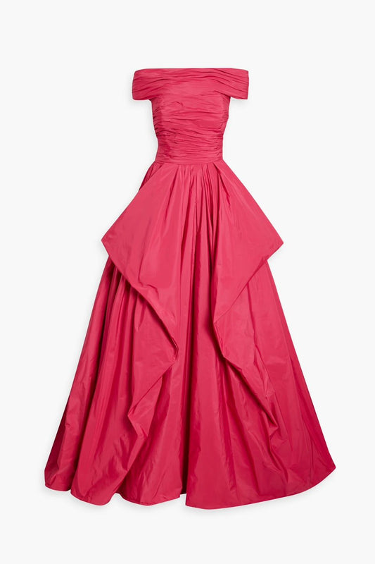 Modest Ball Gown Off The Shoulder Satin Senior Prom Dresses Long Formal Party Gown AB383