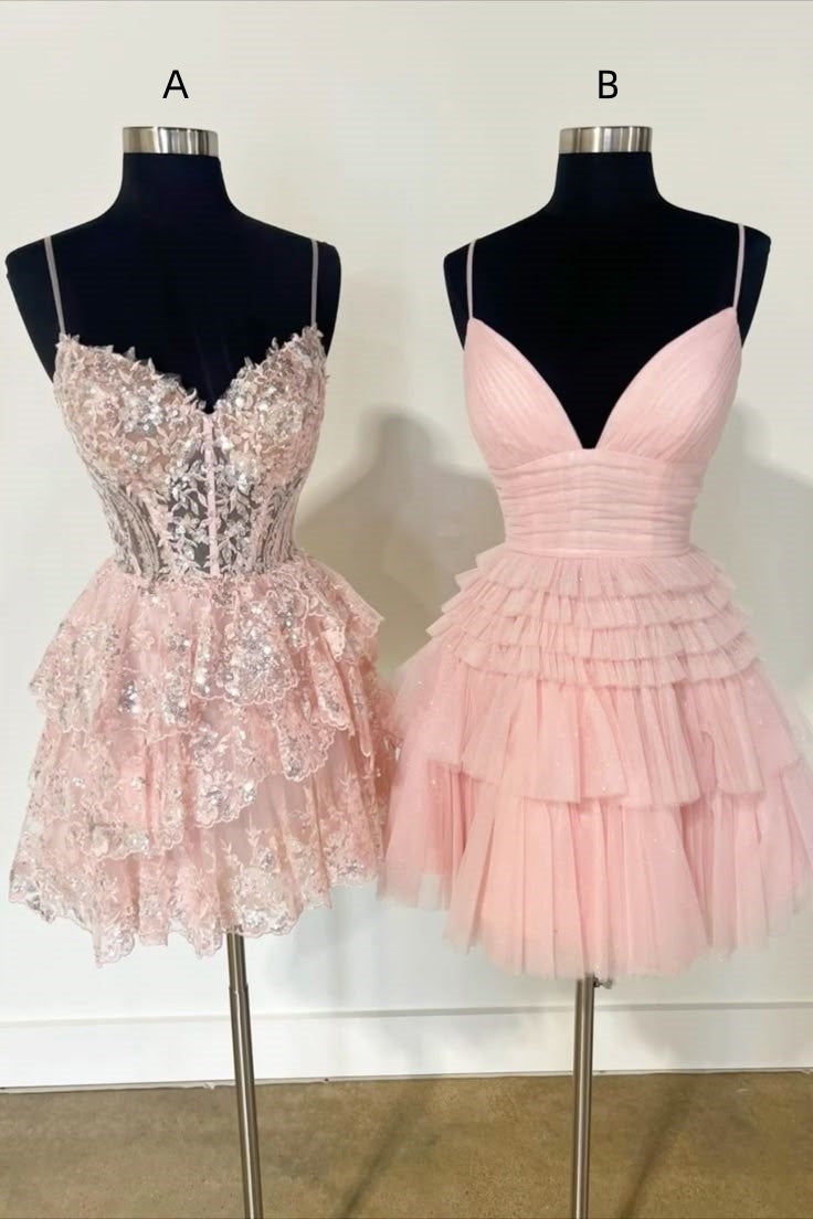 Cute A Line Spaghetti Strap Pink For Barbie Girls Party Dress Short Mini 18th Birthday Dresses Hoco Outfits RB3546