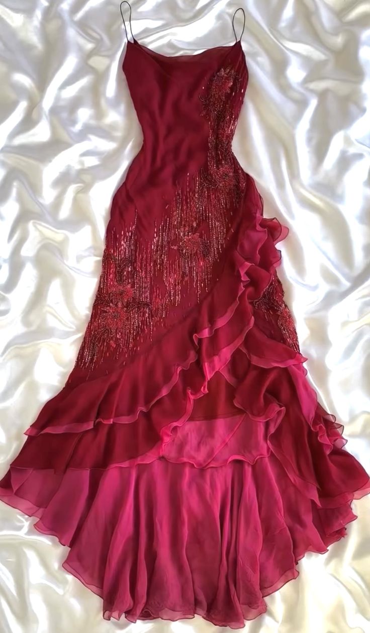 Vintage Mermaid Spaghetti Straps Hot Pink Chiffon For Women Party Dresses Formal Prom Dress Inspo 22th Birthday Gown AB1382