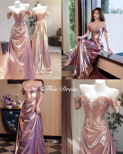 Modest Mermaid Prom Dresses With Beading Long Evening Party Formal Outfits RB6542