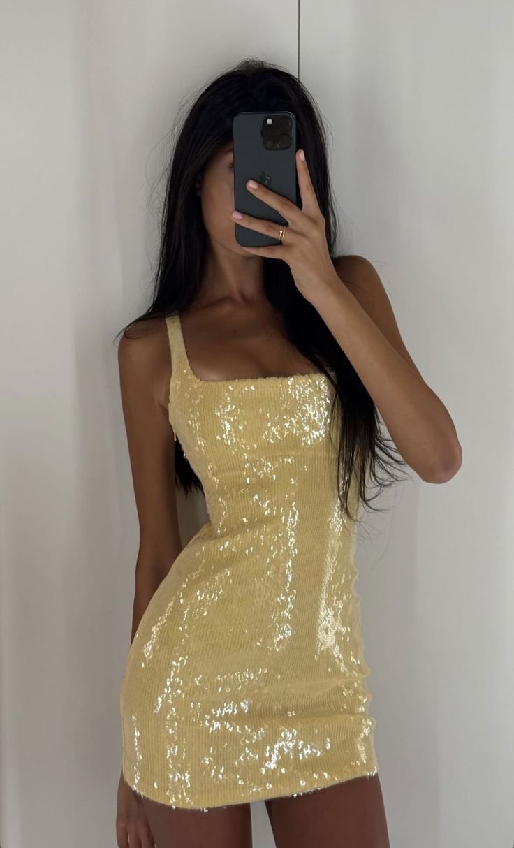 Sexy Sheath Square Neck Tight Matric Yellow Mini Graduation Hoco Dresses Short Inspo Senior Birthday Homecoming Outfits RB3552