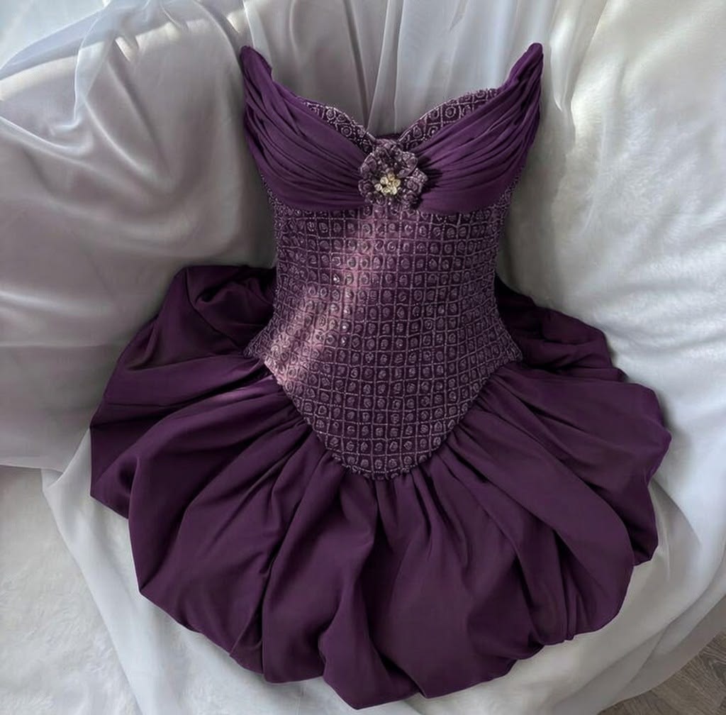 Pretty Ball Gown Sweetheart Purple Homecoming Dress Inspo Short High School Senior For Teens Graduation Dresses RB6900