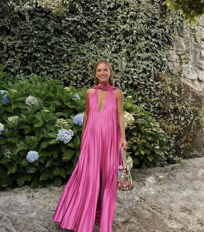 Elegant A-line V-neck Long Prom Dress Charming Evening Party Dress AB197