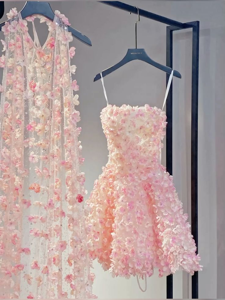 Cute Ball Gown Strapless Pink Tulle Floral Short 18th Birthday Dress Homecoming Dresses Cocktail Gown AB301