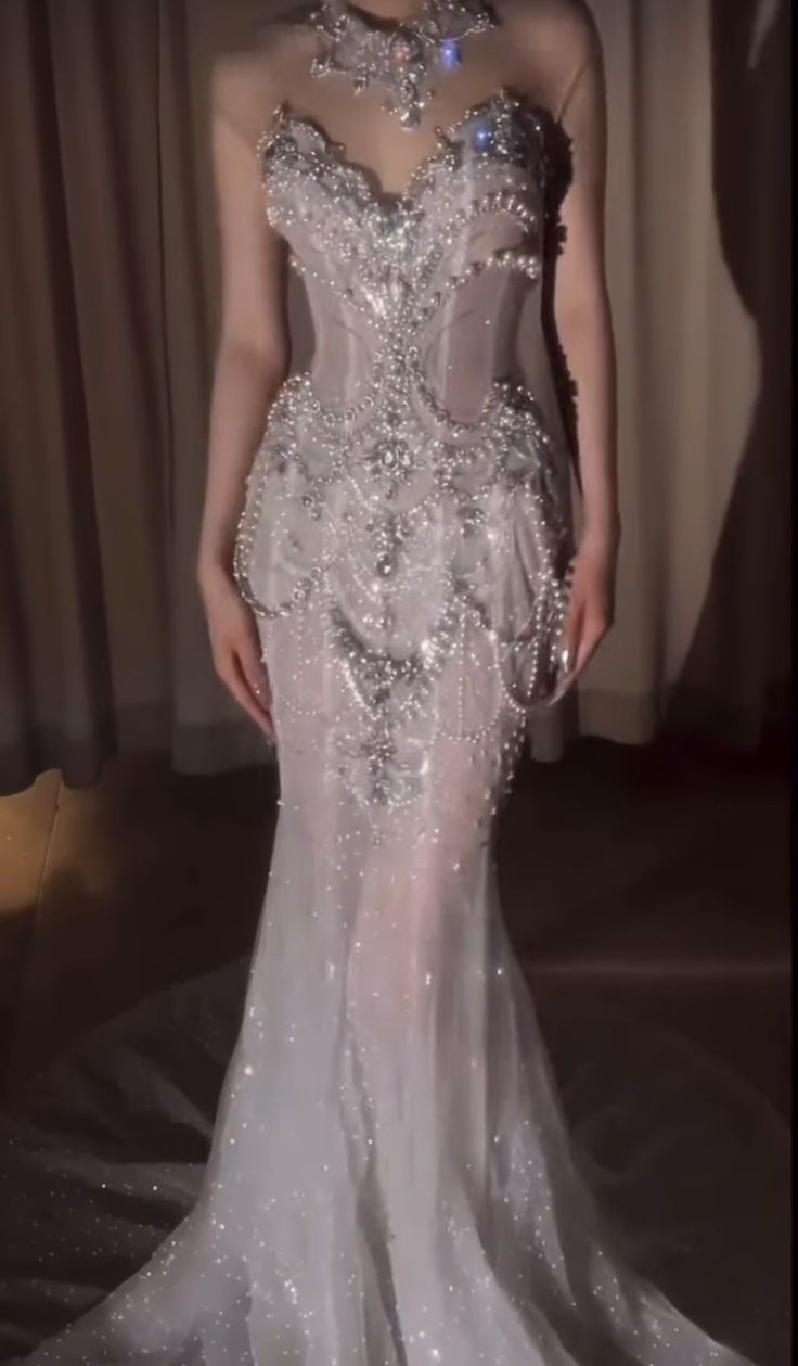 Pretty Mermaid Tulle Beads Long Prom Dresses Formal Evening Dress Party Dresses AB1170
