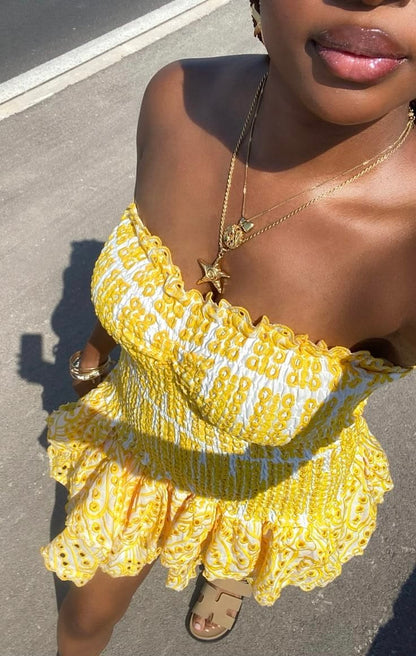 Cute Homecoming Dresses Outfit inspo A line Strapless Yellow 16th Birthday Cocktail Ideas Outfits RB8318