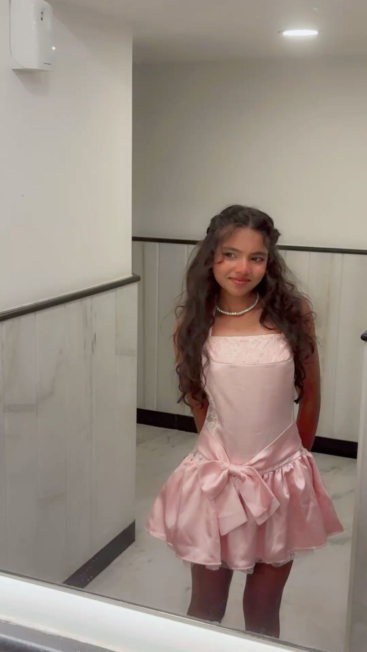 Senior homecoming dress, cute hoco dresses inspo ball gown pink satin 16th Birthday Cocktail Outfits RB8338