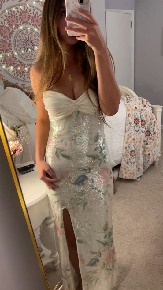 Stunning Prom Dresses Mermaid Sweetheart With Split Long Formal Dress N2469