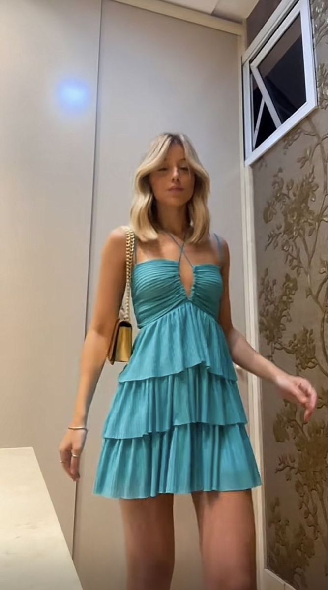 Unique A Line Halter Blue Short 18th Birthday Dress Freshman Homecoming Dresses Cocktail Gown RB024